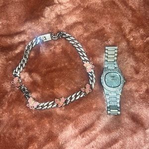 watch and necklace